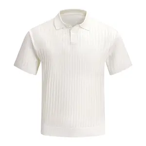 Vertical Rib Open-Knit Polo Shirts, Ideal For Summer Errands And Casual Hangouts With A Relaxed, Tailored Fit That Blends Sophisticated Vibes And All-Day Breathability
