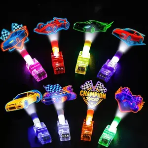 24PCS Race Car Party Favors LED Finger Lights, 8 Designs, Steady-On Light Up Finger Lights, Cars Party Favors Goodie Bag Stuffers, Race Car Party Decorations for Car Themed Birthday Party