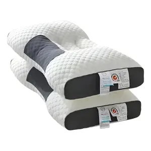 Adjustable SPA Massage Neck Pillow Ergonomic Contour Support Pillow All-Season Sleeping Comfort Neck And Shoulder Pillow Breathable Soft Machine Washable Polyester Pillow with Removable Zippered Cover
