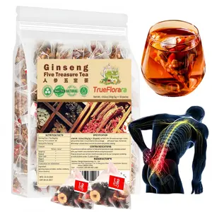 Kidney Tea Formula Ginseng Five Treasure Tea - Natural Red Date Mulberry Kidney Cleanse Detox Tea Bag for Men & Women, te de riñon Saludable Organica Herbal Ingredients