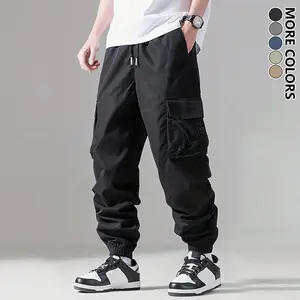 All-Season Men’s Solid-Color Work Pants with Multiple Flap Pockets — Outdoor Casual Trendy Workwear