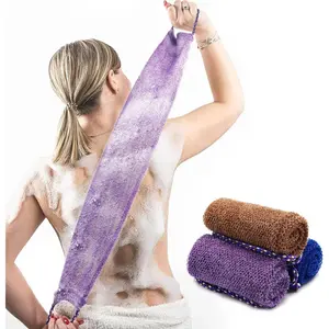 3 Pack African Net Sponge – Exfoliating Washcloth with Handles, Body & Back Scrubber for Shower