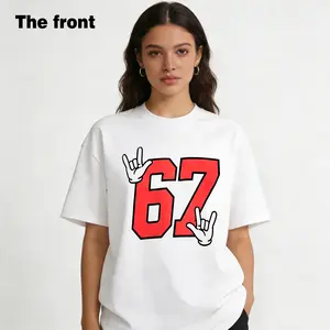 67 Number Graphic T-Shirt |   Black & White Streetwear Casual Tee