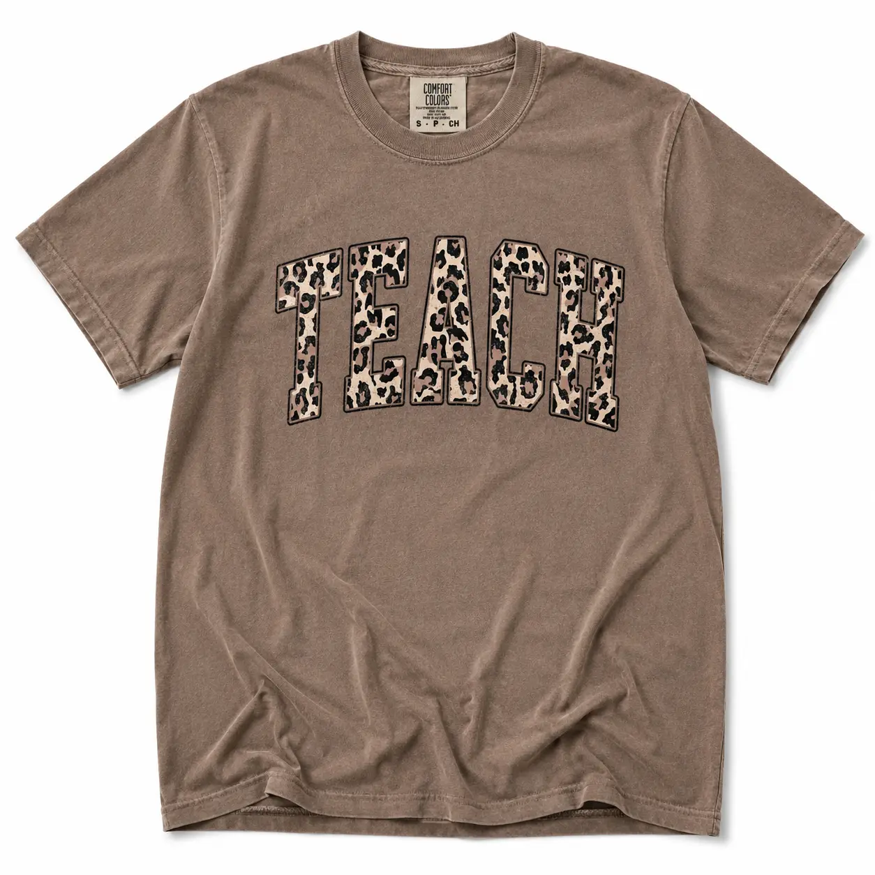 Comfort Colors Leopard Teacher Shirt, Teacher Shirt, Teacher Life Shirt, Teacher Tee, Teacher, School Shirt - Printfamily