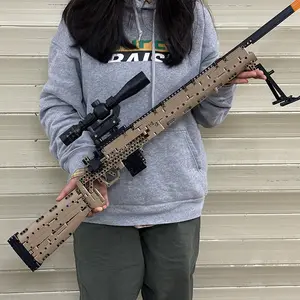 1200pcs High Difficulty Building Block Gun, Nearly One Meter Long, Gun Decoration, Birthday/valentine's Day Gift