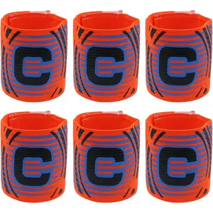 6 count Adjustable Captain Armband for Soccer Football Basketball, Elastic Anti-Slip  Armbands for Youth Adult Athletes
