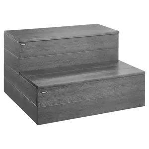 VEVOR Hot Tub Steps, 2-Step Spa Outdoor Stairs, Heavy Duty 25 inch Wide HIPS Above-Ground/Inflatable Pool Ladder with 600 lbs Weight Capacity, Multi-Use for Porch, Patio, Deck, Campers, Graphite Gray