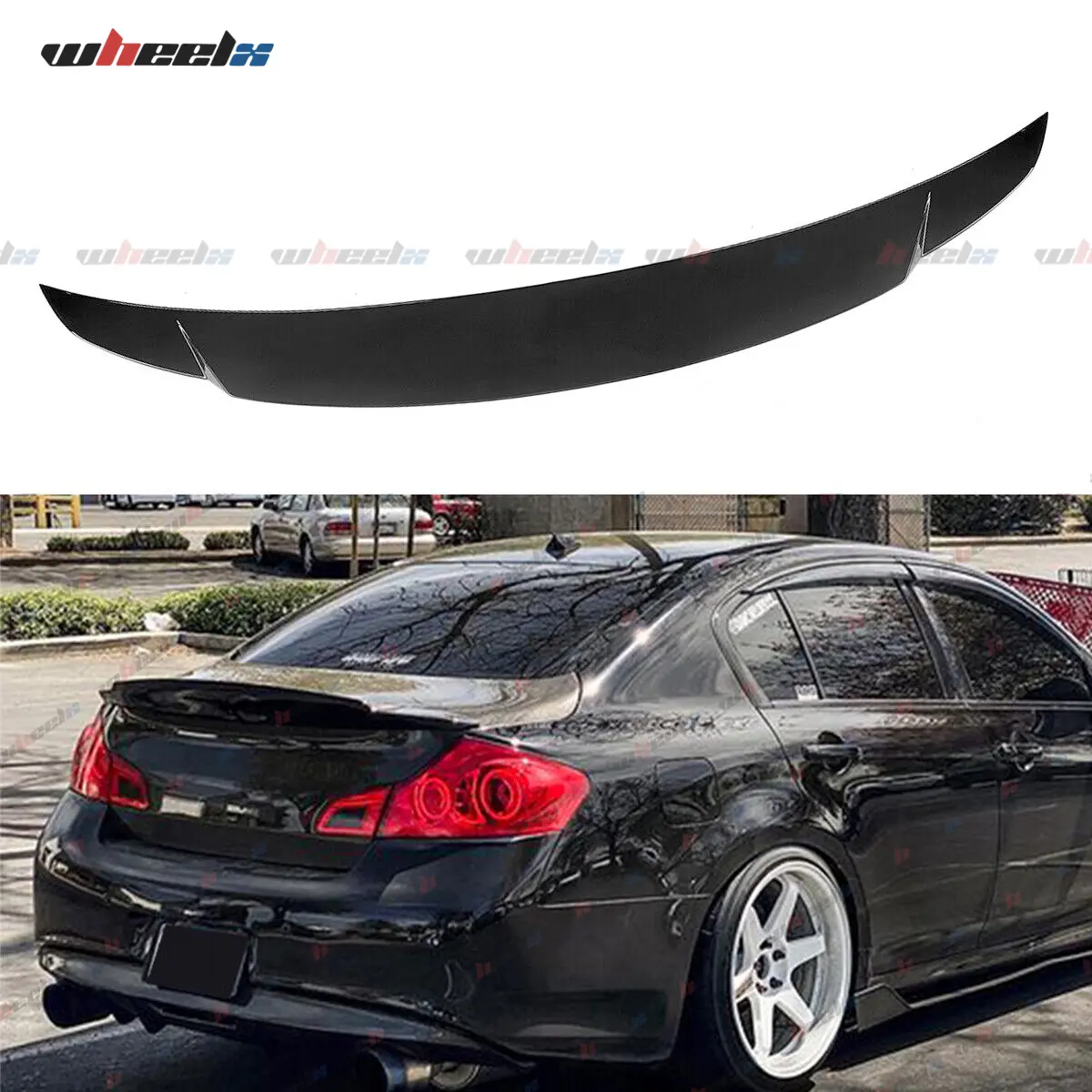 2007-2015 – Infiniti G35 G37 G25 Q40 Sedan – WHEELX Ducktail Gloss Black Trunk Spoiler – 4-Door ONLY | Not for Coupe