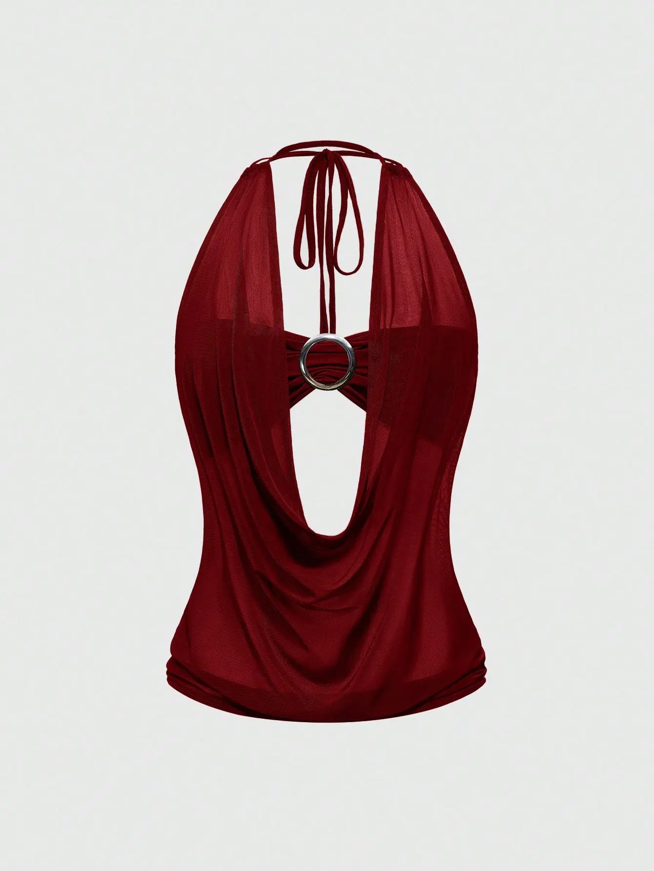 Women's Y2K Draped Neck Backless Tank Top Strapless Tube Top Lined Vintage Streetwear Cami