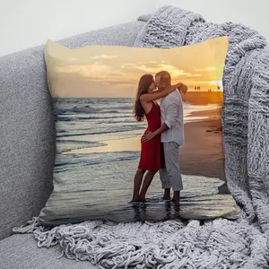Custom Pillow, Personalized Customized Photo Pillow, Double Side 18x18" - Optional Pillow Insert, for Christmas, Thanksgiving, Valentine’s Day, Halloween, Housewarming - Couple Memorial Gift (16x16")