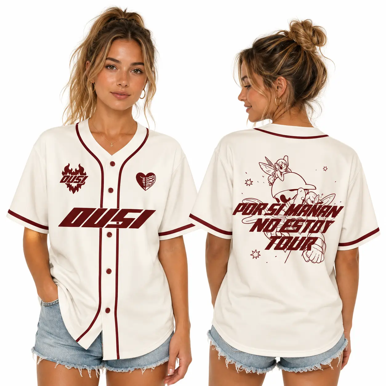 El Ousi Baseball Jersey, Omar Courtz Por Si Mañana No Estoy Tour 2026 Jersey Shirt, OUSI Sporty Tee, Casual Top Tee, Unisex Button Up Short Sleeve Tee, Fan Gift Shirt