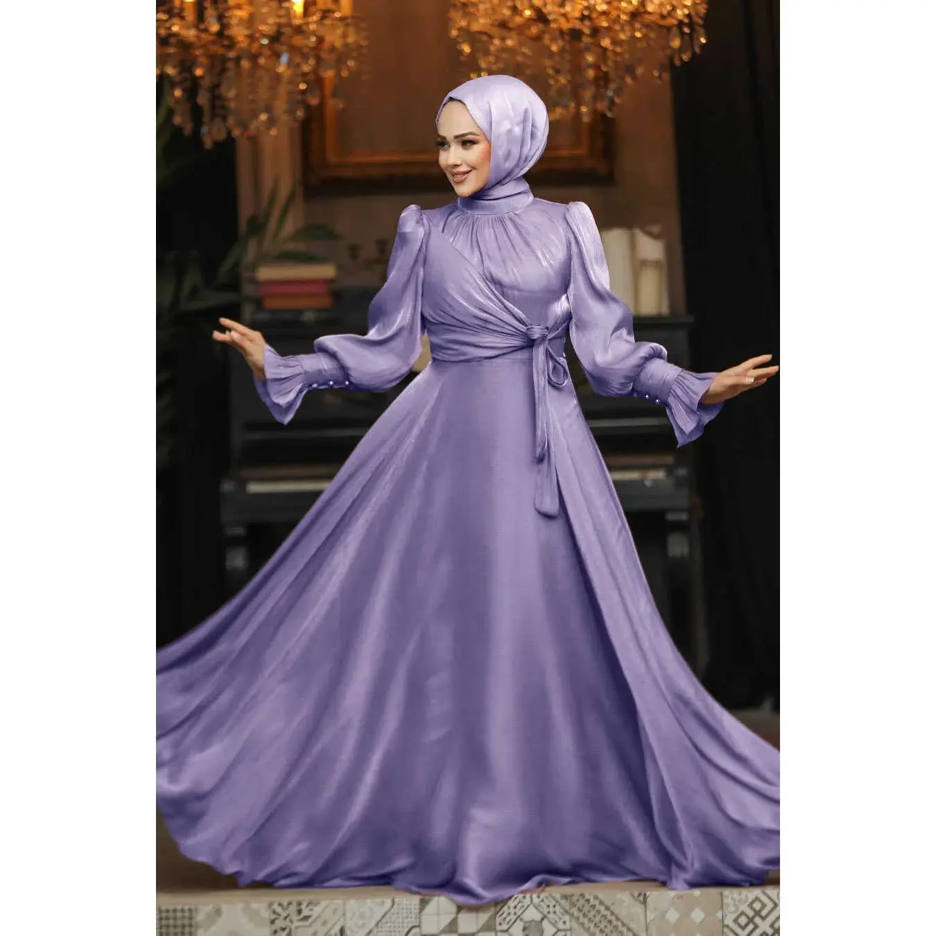 Lavender Organza Side Knot Gown