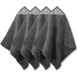 4 Pack Magnetic Microfiber Cleaning Cloth Reusable Dry Erase Erasers for Whiteboards, Chalkboards, Glassboards, Home, Office, School, Gray 9.84'' x 9.84''