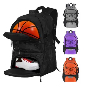 Large Sports Backpack with Separate Cleat & Sneaker Compartment - Durable Waterproof Bag for Basketball, Soccer & Volleyball - Outdoor Travel & Team Training