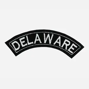 Delaware 4 inches Top Rocker embroidered Biker patch
