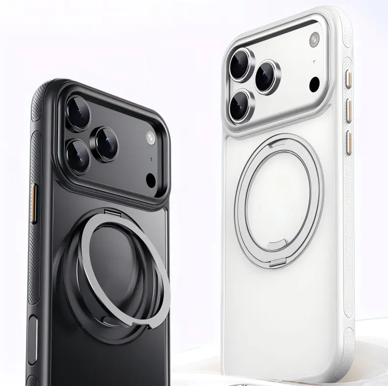 HENKEY Multi-Model Phone Case for iPhone Series (17, 16, 15 Pro Max, 17 Air Plus) - 360 Rotating Ring Kickstand, MagSafe Magnetic Holder, Military Grade Shockproof Protective Accessories, Cover