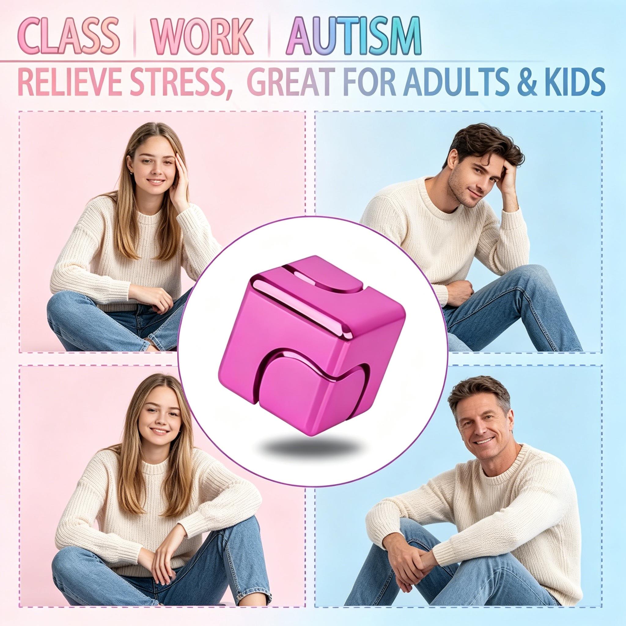 Fidget Spinner & Fidget Cube Toys for Adults, Metal EDC Cool Desk Gadgets, Anxiety Stress Relief Sensory Toys for ADHD & Autism, Easter Basket Stuffers & Valentine Gifts for Teens, Boys, Kids