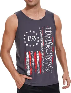 4th of July Shirts for Men American Flag Tank Top 1776 Patriotic T-Shirts Sleeveless Mens Gym Workout Graphic USA Flag Top