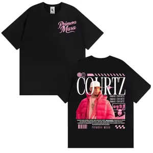 Omar Courtz Primera Musa Graphic Shirt- Pink Puffer Jacket Aesthetic T-Shirt - Urban Streetwear Music Artist Merch
