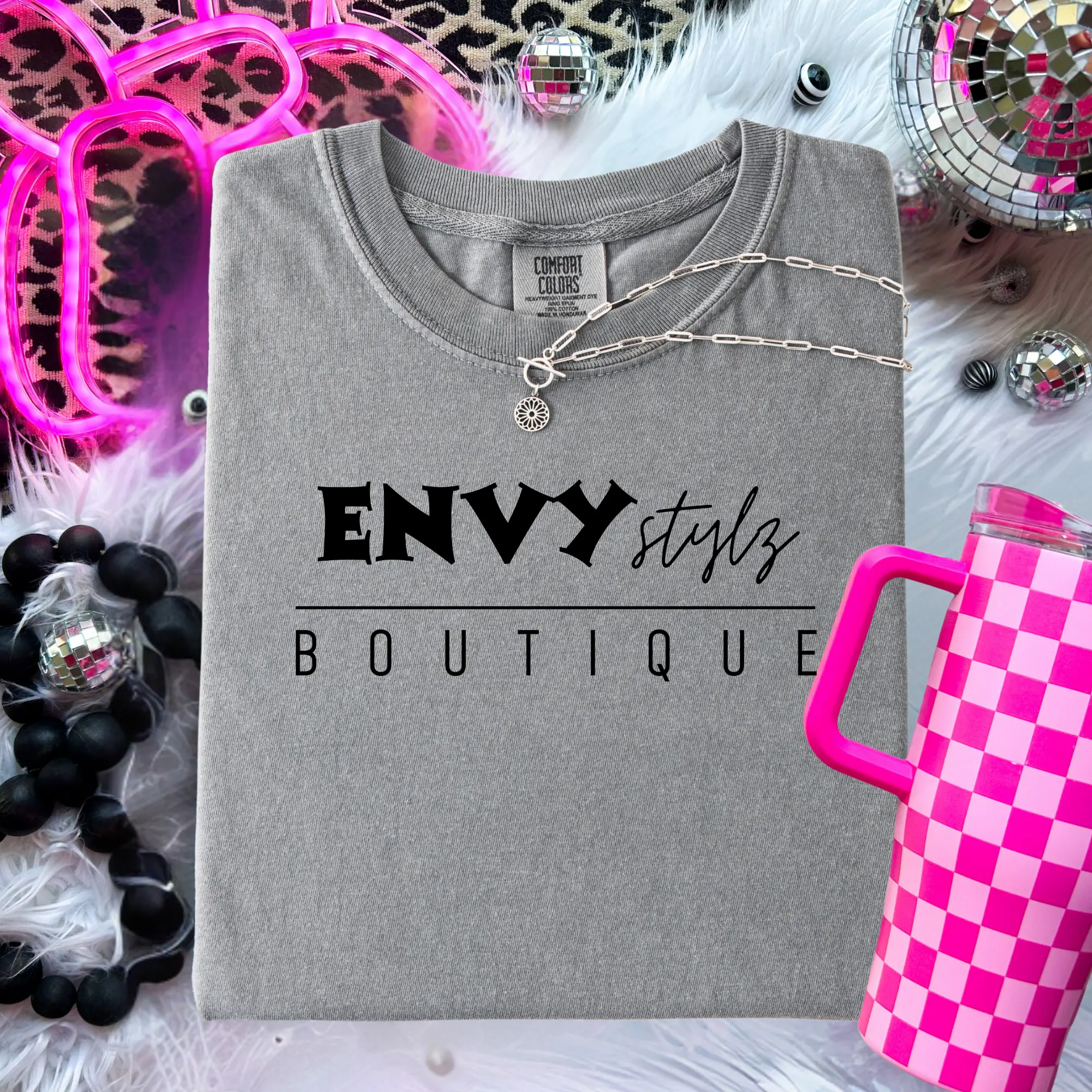 FestiviTees Women's Envy Stylz Logo Tee in 100% Cotton, DTF Printed Top with a Comfortable Unisex Fit, Everyday, Style, Tshirt, Streetwear, Round Neck, Short Sleeve, Piece, 3Xl, Casual, Graphic, T-Shirt