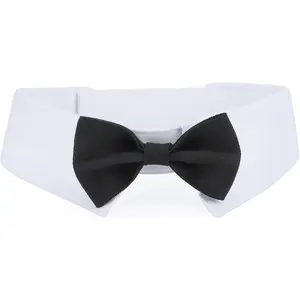 Adjustable Dog Bow Tie Collar for Extra Large Dogs (Neck Girths 16.5-21.2 in), Comfortable Cotton Tuxedo Neck Tie, Boy Pet Grooming Accessories for Wedding Holiday Birthday Party