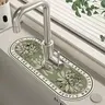 Floral Pattern Faucet Water Absorbing Mat, Splash Guard Pad for Kitchen Sink, Quick-Dry Design, Splash Proof, Suitable for Bathroom & Kitchen Use, Household Items