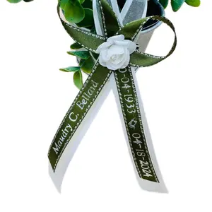 12pcs Memorial ribbons,funeral double ribbons, personalized satin ribbons Satin