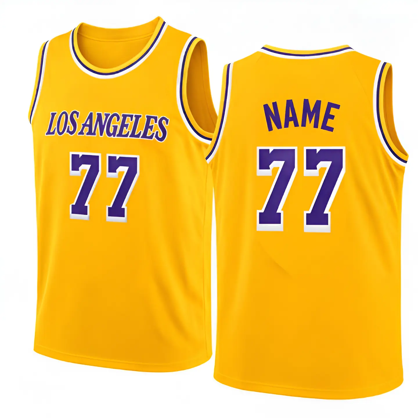 Men'S Basketball Jersey - Round Neck Mesh Sports Tank Top, Fully Digitally Breathable Design, Suitable for Games, Everyday Wear, And Parties, Athletic Wear, Vibrant Sports Clothing QH #77 Yellow AG