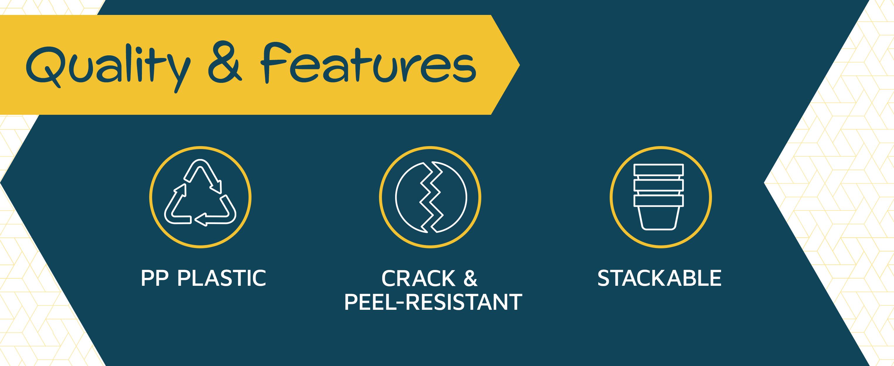Plant Pots with Drainage Holes & Saucers 15 Pack, Indoor & Outdoor Stackable Space-Saving Planters for Houseplants & Flowers, (7", 6.7", 6", 5.3", and 4.8" Inches), Durable & Weatherproof