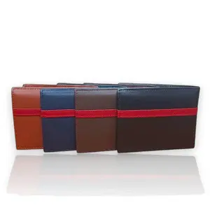 V Venture Top Grain Leather Bifold Wallet Handmade in Pakistan 11 Cards ID Coin Men's EDC with Colorful Stripes