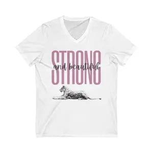 Bella+Canvas Lioness Unisex Jersey Short Sleeve V-Neck Tee | Strong and beautiful