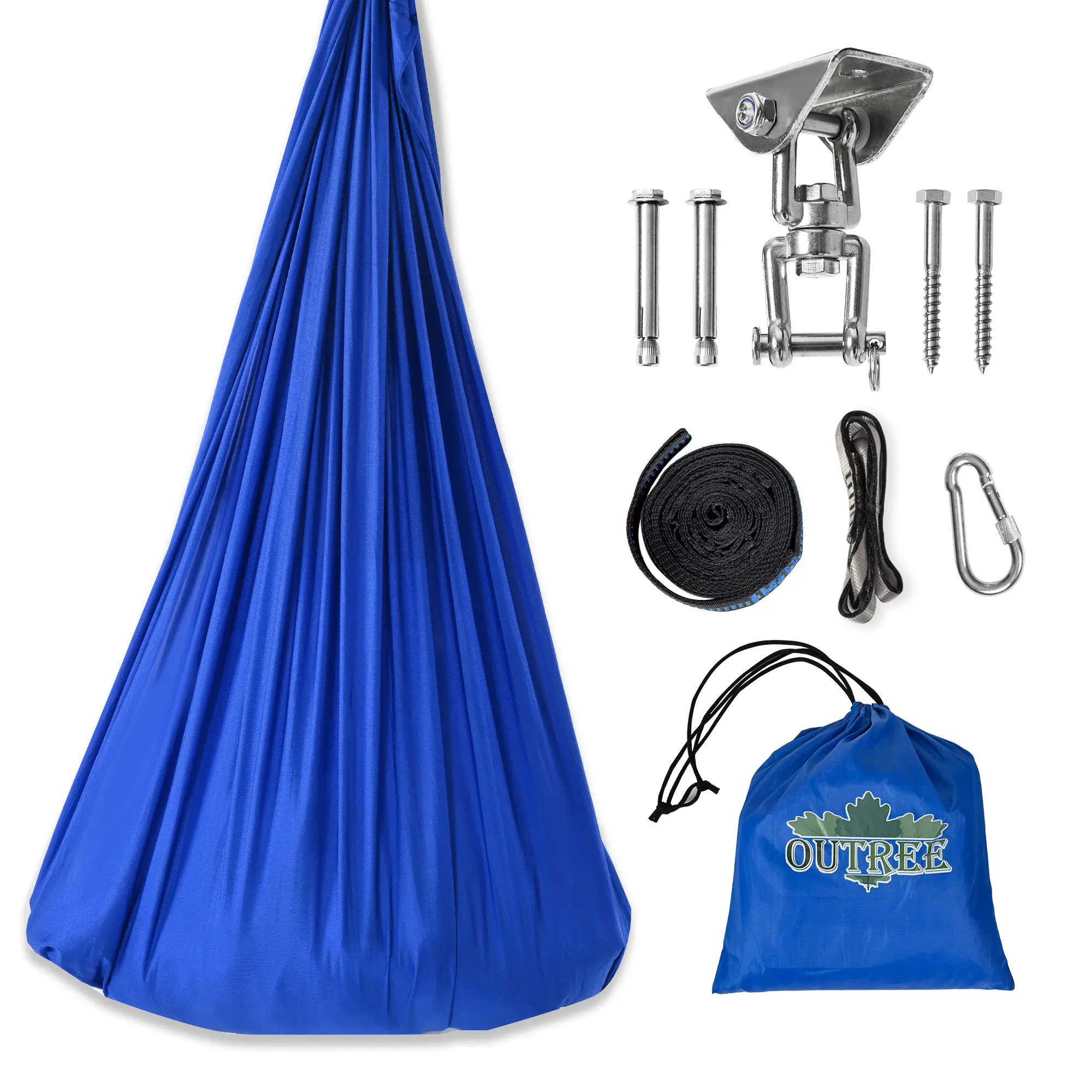 (Summer Turn-Up)OUTREE Sensory Swing for 3+Years Old with 360° Swivel Hanger in Blue - Great for Autism, ADHD, Sensory Processing Disorder, Summer Tur