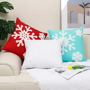 Christmas snowflake pillowcase, sofa embroidered cushion, new style pillowcase for living room, light luxury style snowflake embroidered pillowcase