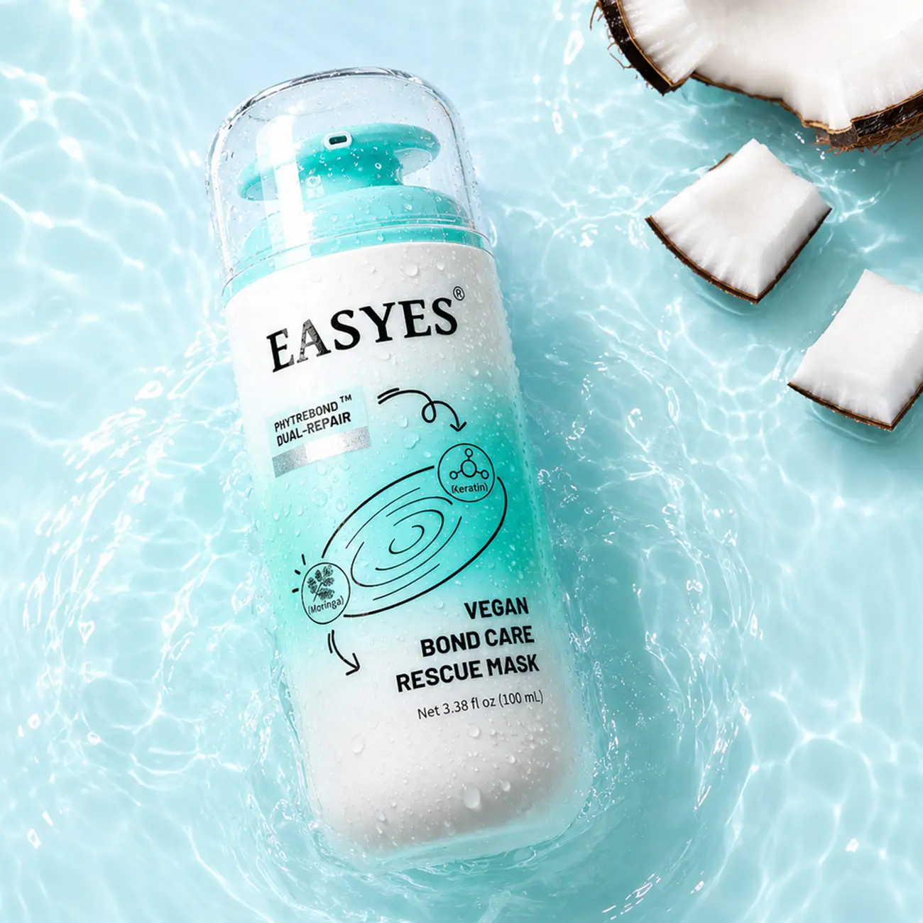 【Easyes】Vegan Bond Care Rescue Mask – Mildly moisturizing, deeply nourishing, softens hair strands, improves dry hair, soothes the scalp, suitable for sensitive scalp