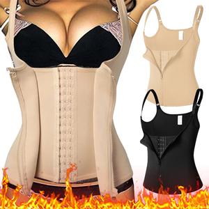 Waist Trainer for Women for Tummy Control Sports, Workout Vest Waist Cincher with Adjustable Shoulder Strap Ladies Corset Shapewear with Zipper Women's Waist Cincher Tank Top with  Plus Size S-2XL