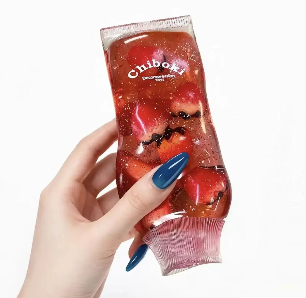 Chiboki Strawberry Jam Tube Toothpaste Squishy Toy,Moldable Non-Rebound Texture,Stress-Relief Desktop Ornament for Adults