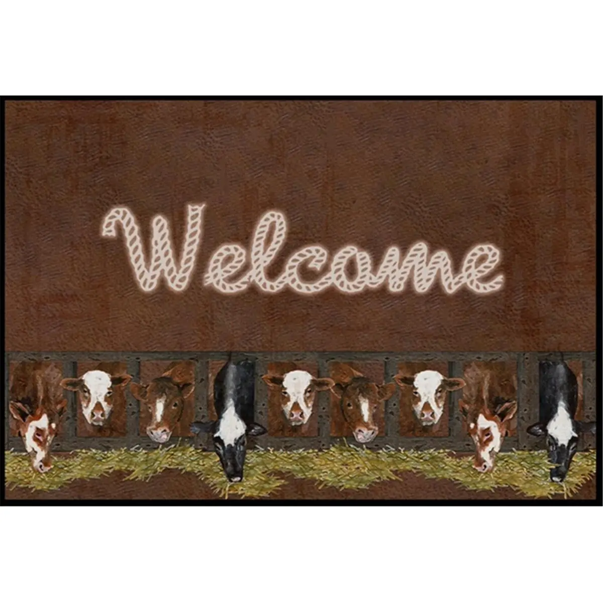 212 MAIN Cow Print Rug - Fade-Resistant, Permanently Dyed, Rubber-Backed Moderate Traffic Mat for Indoor-Outdoor Use (Carolines Treasures SB3058MAT)