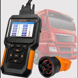 JUTA D50 OBD2 Scanner Car and Truck Code Reader Heavy Duty HD Diesel Diagnostic Scan Tool 2 in 1 Auto Clear Check Engine Fault Light