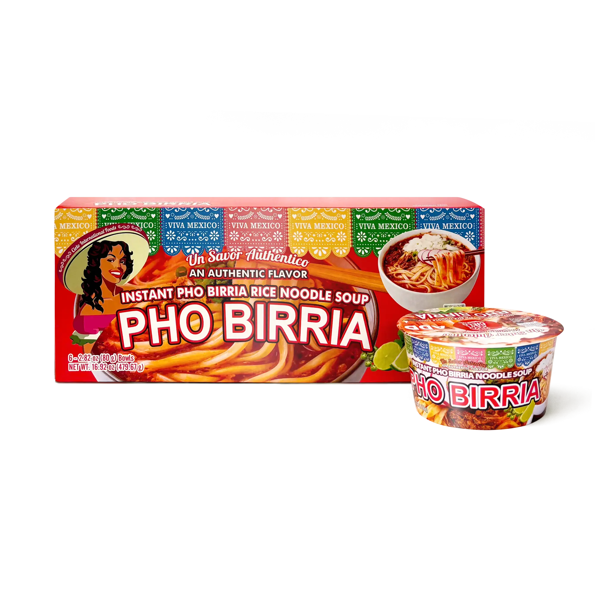 Pho Birria Instant Ramen Noodle Soup (6-Pack)
