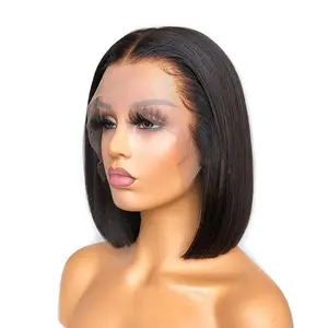13X4 & 4X4 Straight Bob Human Hair Wig Silk