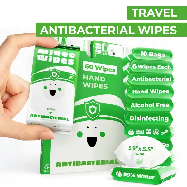 Travel Antibacterial Hand Sanitizers, Credit Card-Purse-Pocket Size Mini Germfree Wipes, Alcohol-Free, Hypoallergenic, Germ Defense for Adults & Kids, Pocket Size Mini Hand Sanitizers