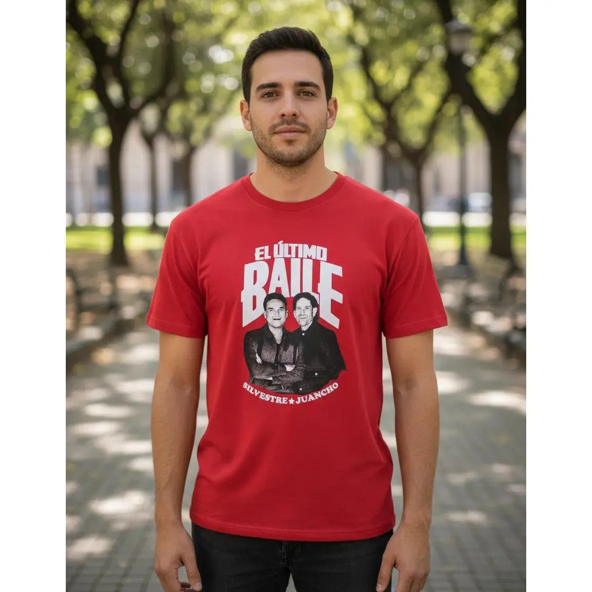 Men's Red Silvestre Dangond El Ultimo Baile En Colombia Shortsleeve Pullover T-Shirt - Soft Fleece, Round Neck, Casual Sport Top (Available in XL), Silvestre Logo, Poly-Cotton, Pull On, Menswear