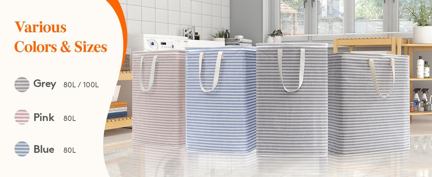 Lifewit Laundry Hamper Large Collapsible Waterproof Laundry Basket with Easy Carry Handles for Bedrooms, Bathrooms, and College Dorms