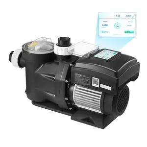 VEVOR Variable Speed Pool Pump, 1.5 HP, AC 220-240V, 115 GPM, In/Above Swimming Pool Pump with Filter Basket, Powerful Self Priming, Programmable Timer, for Inground and Above Ground Swimming Pool