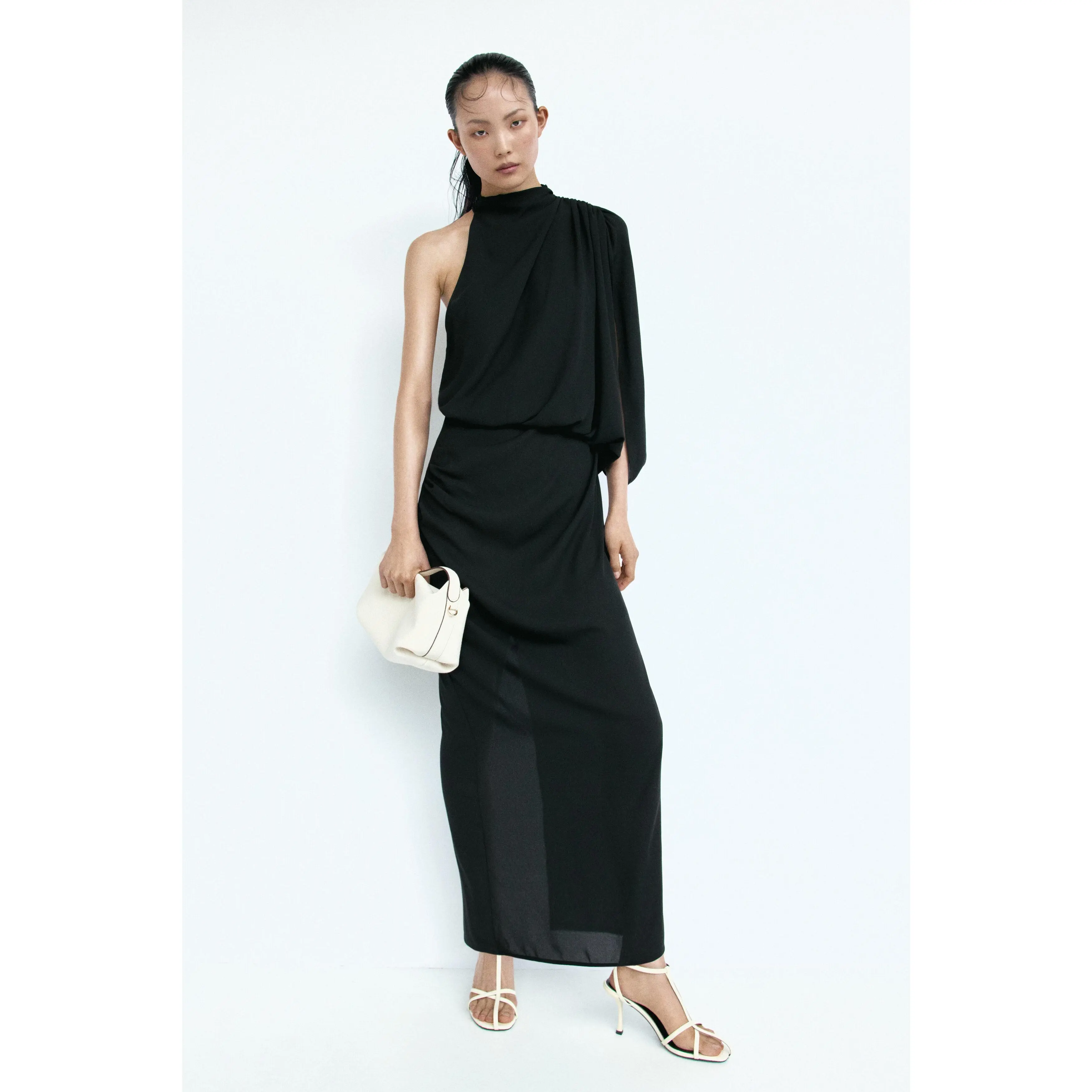 H&M Draped one-shoulder dress