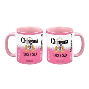 Chingona Toxic and Cool Mug |   Funny Pink Parody Beer Mug,11oz Ceramic Coffee Cup, Regalo Divertido Para Latinas, Amigas, Mujeres Fuertes,Latina Girl Power Gift for Best Friends, Sisters, Girlfriends