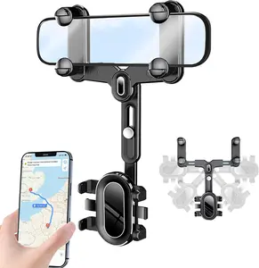 Rearview Mirror Phone Holder for Car,360°Rotatable Multifunctional,Mirror Phone Holder,Multifunctional,Anti-Shake,Phone Holders For Your Car,Cell Phone Car Mount,Car Rear View Mirror Phone Holder
