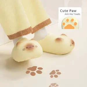 Cute Momo Rabbit Cat Claw Plush Slippers – Soft Fuzzy Winter House Slippers with Warm Cotton Lining, Cartoon Animal Paw Indoor Slides for Women & Men, Cozy Non-Slip Home Shoes for Bedroom, Lounge, Dorm & Cold Weather Comfort