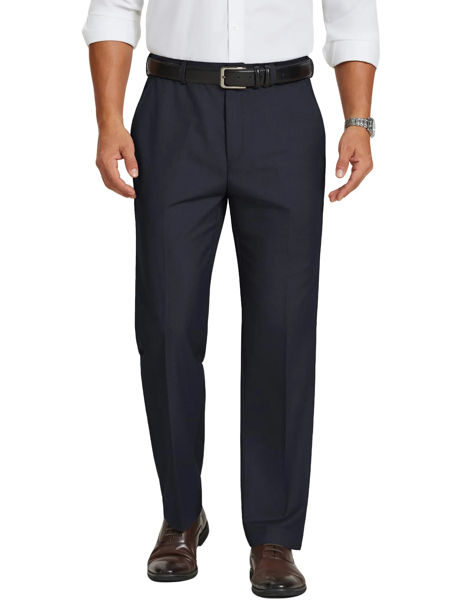 COOFANDY Mens Dress Pants Classic Fit Flat Front Suit Pants Expandable  Waist Straight Dress Slacks - TikTok Shop