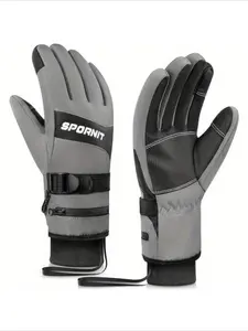 1 Pair Winter Warm Ski Gloves for Men Women, Waterproof Touchscreen Cold Weather Gloves for Outdoor Snowboarding Cycling Running Hiking